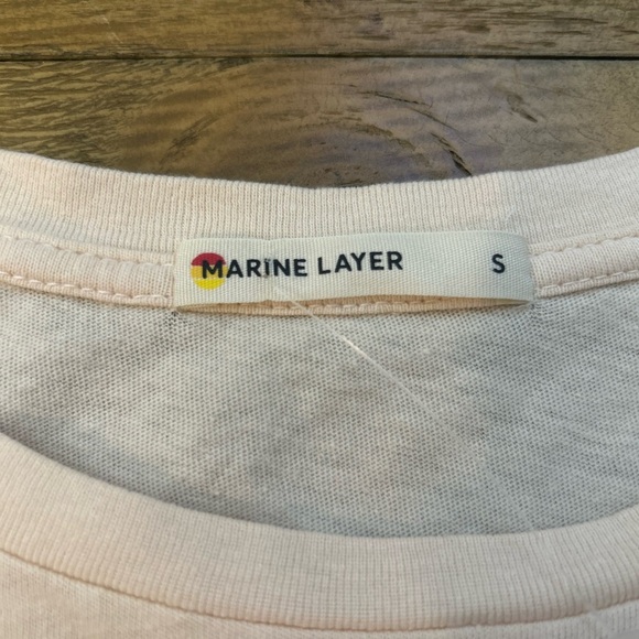 Marine Layer Women's Short Sleeve Tee Light Peach color - Picture 4 of 8